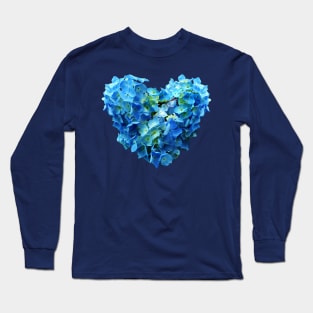 Hydrangeas - Blue Hydrangea Heart Long Sleeve T-Shirt